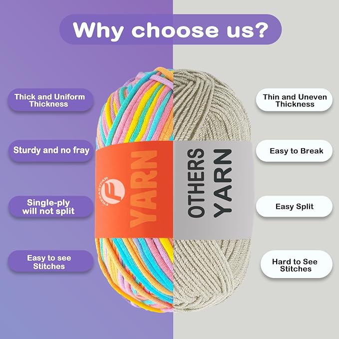 Beginner Easy Yarn for Crocheting and Knitting, Coral | 3.5Oz/120yds，Medium Worsted Weight 4, Easy-to-See Stitches, Soft and Smooth Cotton Blend Yarn for Beginners Amigurumi DIY