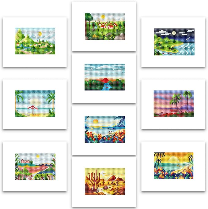 PeakLuv Small Diamond Art Kits Landscape Mini Diamond Painting for Adults