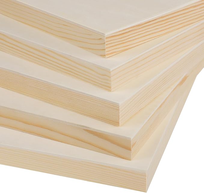Aodaer 8 Pack Wood Panels 11 x 14 Inch Wooden Panels Canvas Unfinished Craft Wood Boards Panels for Art Crafts Acrylic and Oil Painting Pouring DIY Projects