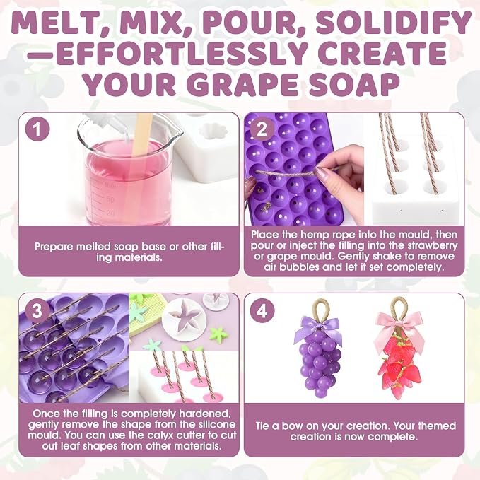 JAOJAO Grape Soap Mould, DIY Grape Soap Making Kit