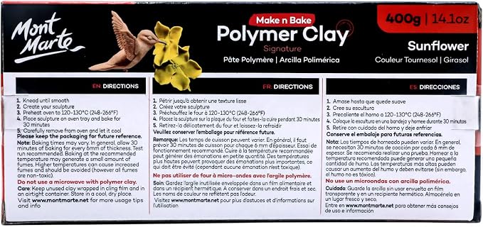 Mont Marte Make n Bake Polymer Clay 400g - Sunflower