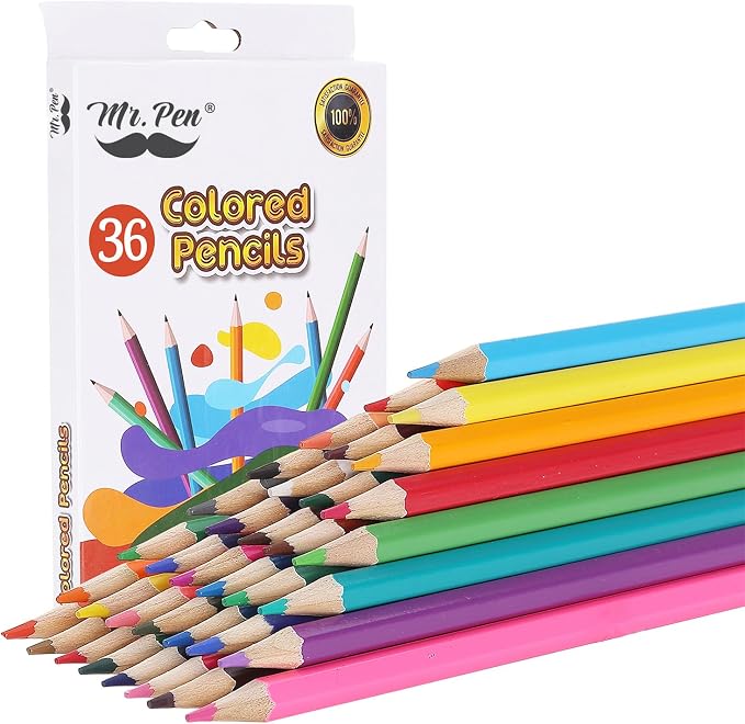 Mr. Pen- Colored Pencils for Kids, 36 Pack, Soft Core Pre-Sharpened | Color Pencils Bulk for Adult Coloring Book, Drawing, Sketching, Teacher Supplies, Classroom Prizes, Kids Party Favors