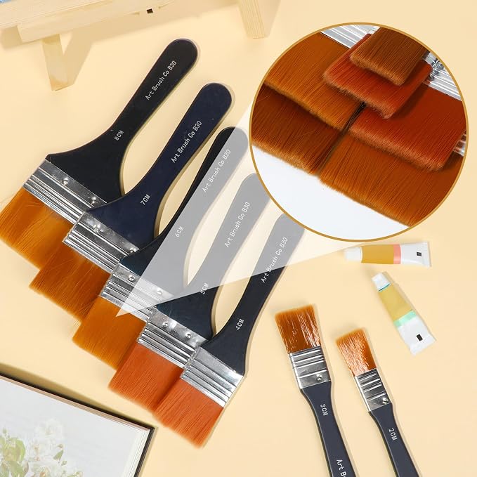 EORTA Flat Art Paint Brushes Set Assorted Size Nylon Painting Brushes