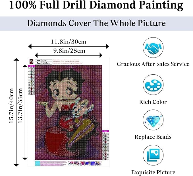 JAKI Diamond Painting Kits for Adults Square 12x16inch