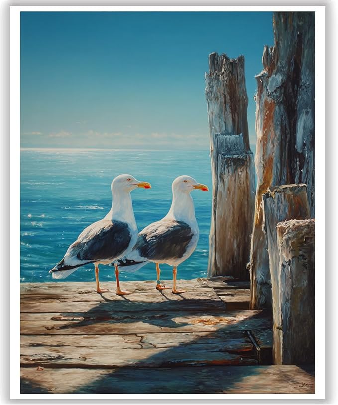 HITO Seagull Paint by Numbers Kit for Adults 16x20 Inch Frameless | Seagull Adult Paint by Number Kits on Canvas, DIY Acrylic Oil Easy Painting by Numbers for Home Wall Decor