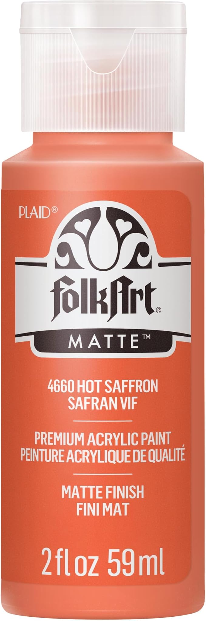 FolkArt Acrylic Paint, 2 oz, Hot Saffron, 2 Fl Oz