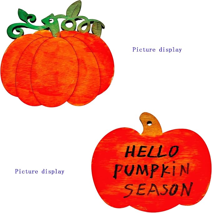 48PCS Unfinished Wood Pumpkin Cutouts with Sling Hole