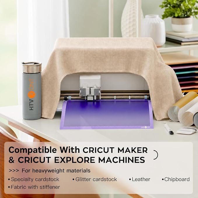 HTVRONT Strong Grip Cutting Mat 12x12, 2 Pack, Quilting & Crafting | Compatible with Cricut Maker 4/3/Maker, Explore 5/4/3/Air 2/One, Strong Adhesive Sticky, Quilting Cutting Mats