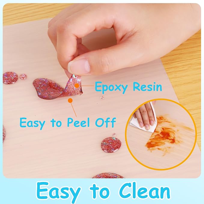 PABUSIOR Clear Silicone Mats for Crafts: Non-Slip Heat Resistant 2/Pack