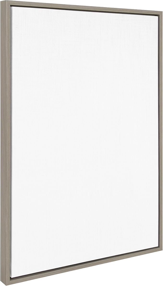 Kate and Laurel Sylvie Blank Framed Canvas Wall Art, 23x33 Gray, Modern Empty Canvas for Paint-Your-Own Art, Premium Already Framed