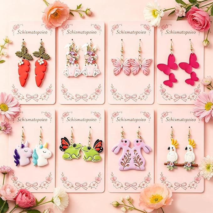 13 Pcs Easter & Whimsical Animal Polymer Clay Cutters Set - Butterfly, Unicorn & Frog Imprint Cutters for Polymer Clay Jewelry Making, Gift for Animal Lovers, Friends, Sisters & Wives