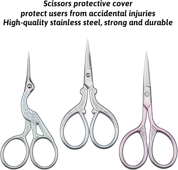 JJUNW 3Pcs Sewing Scissors, Embroidery Scissors For Fabric Cutting | Stainless Steel For Sewing Sewings Scissor For Fabric Cutting, Sewings Machine Accessories For Threading Needlework