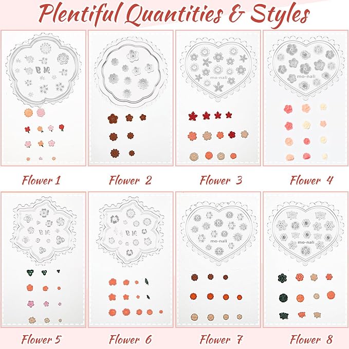 Zeyune 16 Pcs Summer Small Flower Polymer Clay Molds, Mini 3D Silicone Resin Casting Molds for Earring Making Jewelry DIY, Includes Alphabet, Flower, Heart and Bow Shapes(Daisy & Leaf)