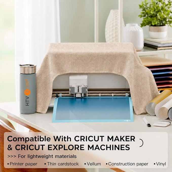 HTVRONT Light Grip Cutting Mat 12x12, 2 Pack, Quilting & Crafting | Compatible with Cricut Maker 4/3/Maker, Explore 5/4/3, Air 2/One, Light Adhesive Sticky Quilting, Vinyl Crafts