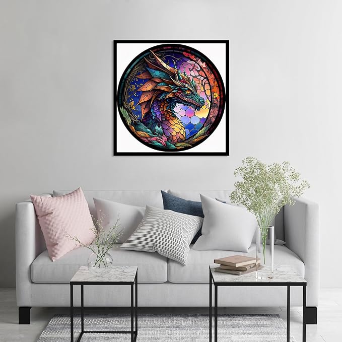 Meothan Dragon Paint by Numbers Kits for Adults 13.8”W x 13.8”L | Dragon Adult Paint by Number Kits on Canvas, DIY Acrylic Oil Easy Painting by Numbers for Home Wall Decor