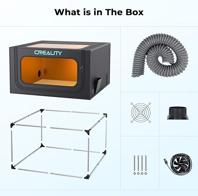 Creality Laser Engraver Enclosure 2.0, Universal Laser Engraver Protective Cover Tent, Fits for Most Laser Engraver Machine, Eye Protection, Insulates Against Noise, Fumes and Odors, 720x720x400mm