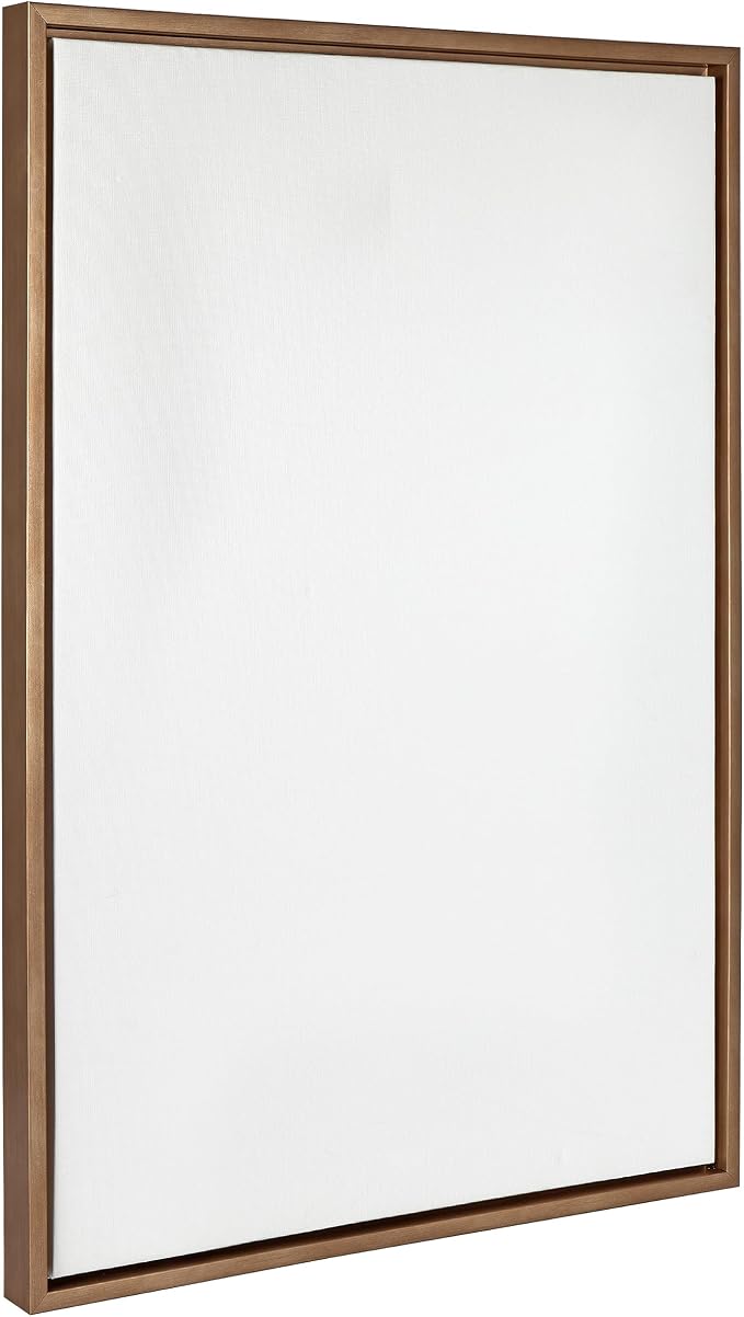 Kate and Laurel Sylvie Blank Canvas Wall Art, 23x33 Framed Gold, Paint-Your-Own Modern Empty Canvas