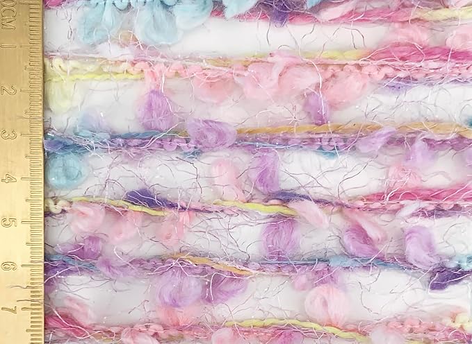 Artisanal Yarn Collection Multifiber Fancy Yarn for Knitting Crocheting Crafts DIY, Set of 3 Rolls (Purple Bubbles)
