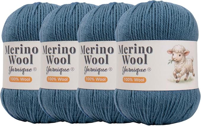 1oo% Australian Merino Wool Yarn, Sport Weight, 4 Balls – 656 Yds