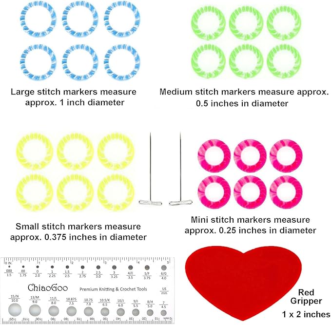 ChiaoGoo Twist Red Lace 5-inch Complete 7500-C Interchangeable Set | US 2, 3, 4, 5, 6, 7, 8, 9, 10, 10.5, 11, 13, 15, Circular Knitting Needles, Stainless Steel, 6 Cables, Project Bag