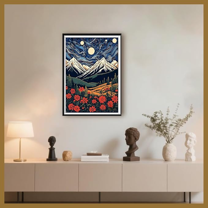 DOTSOPS Landscape Diamond Art Painting Kits DIY Paint by Diamonds | Round Full Drill for Adults,Beginner Home Wall Decoration Gift 11.8 x 15.7 Inches