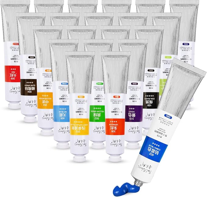 Paul Rubens Oil Paint, 20 Bright Oil Colors with High Saturation, 50ml Large Capacity Tubes, Faster Drying Time with Creamy Texture and Consistency for Artists, Students, Beginners | Art Supplies with High Saturation, Creamy Texture and Consistency for...