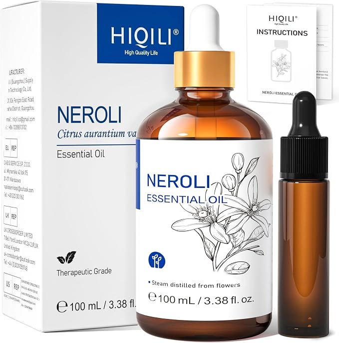 HIQILI Neroli Essential Oil for Diffuser, Aromatherapy and Skin Care