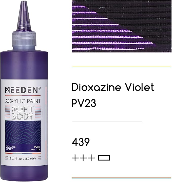 MEEDEN Soft Body Acrylic Paint: Purple Lake Matte Finish 250ml/8.45oz