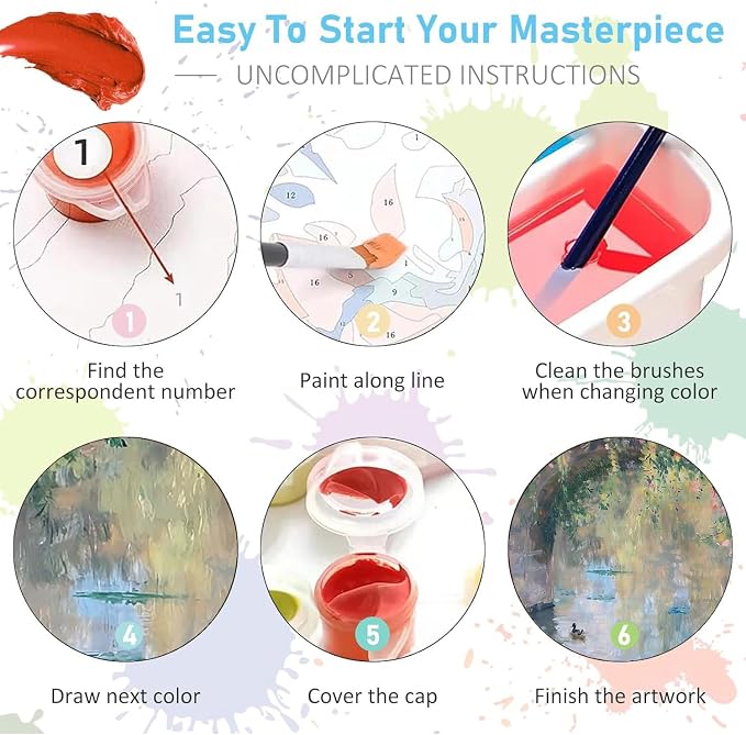 WUDWL Flower Paint by Numbers Kit for Adults,Color By Numbers for Adults | Scenery and Flower Decor Painting by Number On Canvas, Paint Number Artist Funny Without Frame DIY, Home Wall Decor, 12x16in