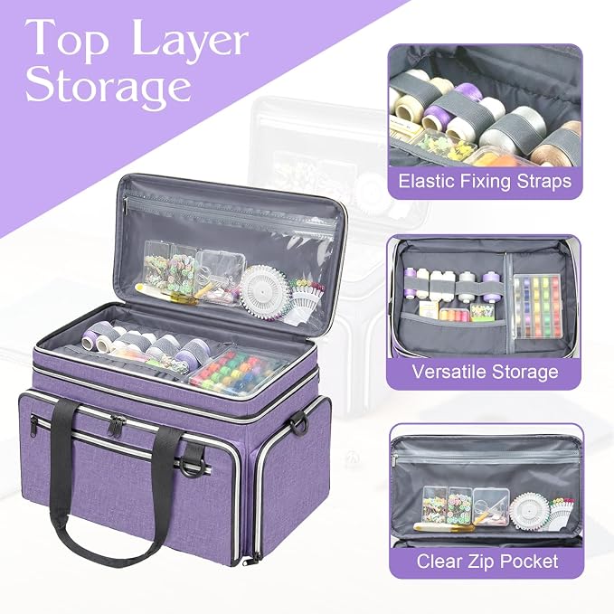 Anitor Sewing Supplies Organizer, Double Layer Sewing Storage Organizer
