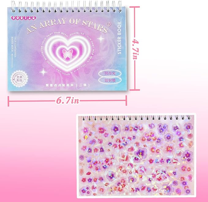 2500PCS Scrapbook Stickers Book Cute Butterfly Stars Heart Letter Stickers
