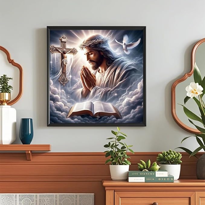 Jesus Paint by Numbers Kit for Adults, Paint by Number for Adults 16x16 in | Paint by Numbers Kit for Adults, Acrylic Painting by Numbers, DIY Arts and Crafts for Gifts or Home Decor