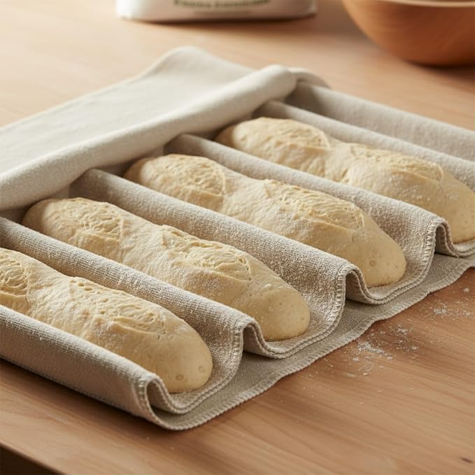 Flour Sack Towels Sourdough Bread Baking Supplies | Bread Dough Proofing Unbleached Bread Proofing Cloth, Organic Cotton Baking Cloth for Baguettes, Ciabatta, Pastry – Reusable, 28"x28", 3-Pack