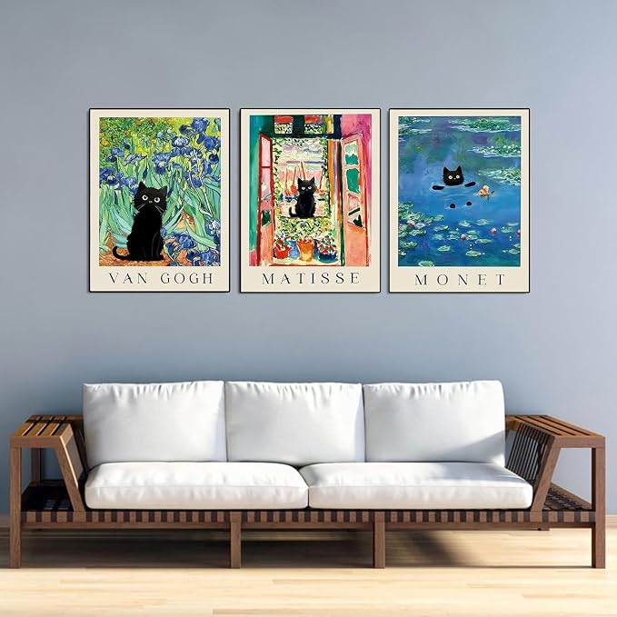 3 Pack Black Cat Diamond Art Kits for Adults Diamond Painting Kit Beginner