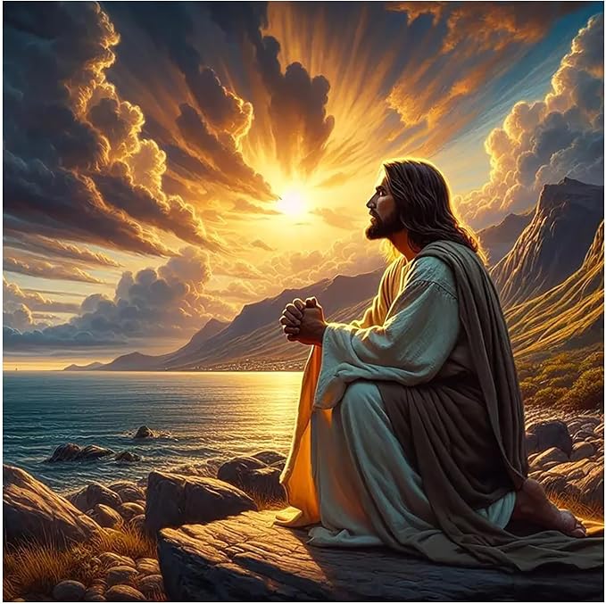 Jesus Paint by Numbers Kit for Adults, 16x16 inch | DIY Painting Kits Crafts for Adults, Relieve Stress, Gift, Home Wall Decor
