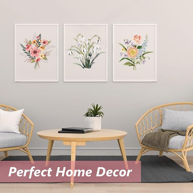 3 Packs Embroidery Kit for Adults, Embroidery for Beginners (Floral)
