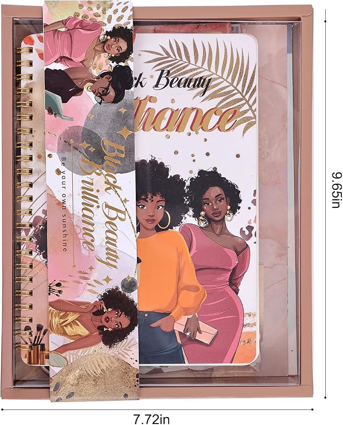 Black Girl Weekly Planner Gift Set - 52 Weeks Undated Planner with 190+ Stickers, Washi Tape, Journal Supplies & Accessories for Teen Girls - Inspirational Productivity Organization Kit, Present Box