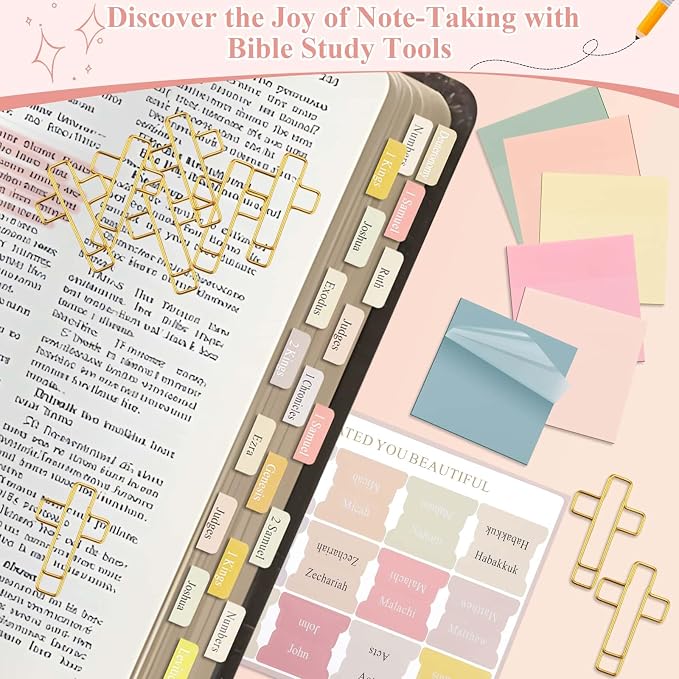 79 Pack Bible Study Supplies Journaling Kit for Women, Prayer Journal Note Taking Annotation Kit, Bible Tabs and Highlighters Set with Pencil Case and More Bible Study Tools