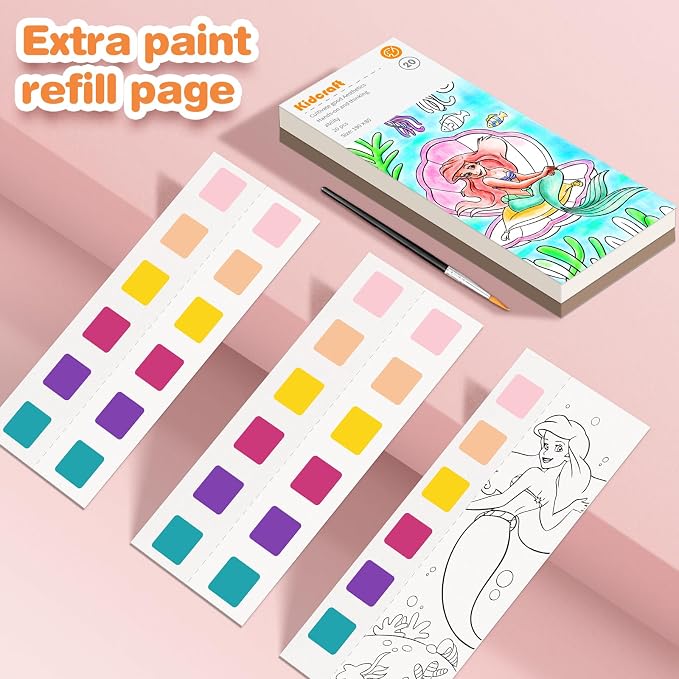 Kidcraft Paint with Water Coloring Books for Toddlers, Ocean Princess