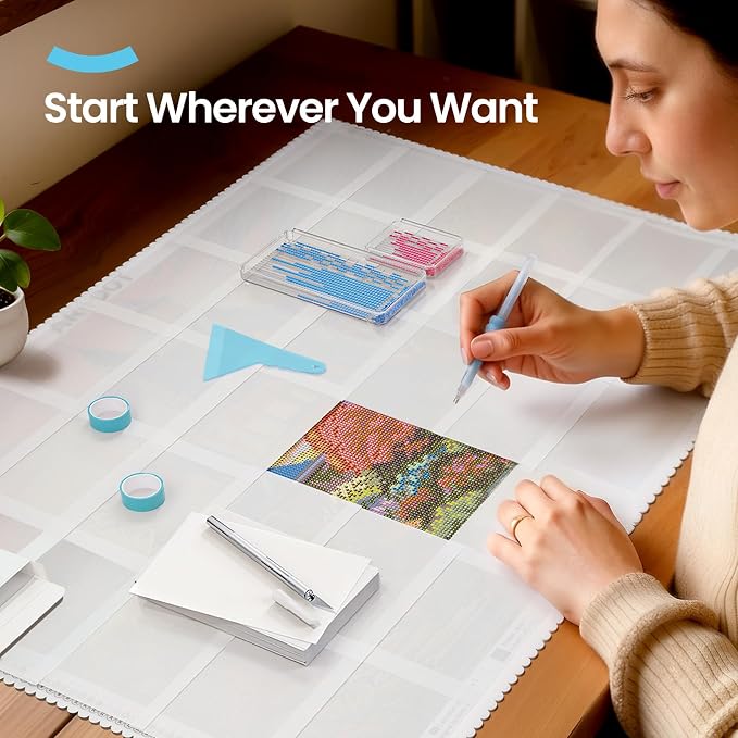 ARTDOT 200-Piece Double-Sided Non-Stick Release Paper for Diamond Art Kits for Adults, 15x10 cm Thickened Cover Replacement Sheets as Diamond Painting Accessories and Tools