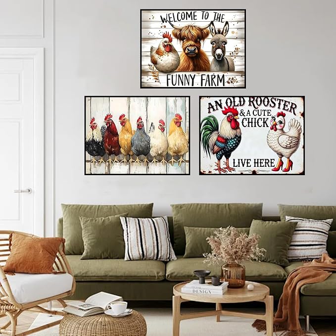 mrpwnle 3 Pack Diamond Art Kits for Adults, Chicken Diamond Painting Kits
