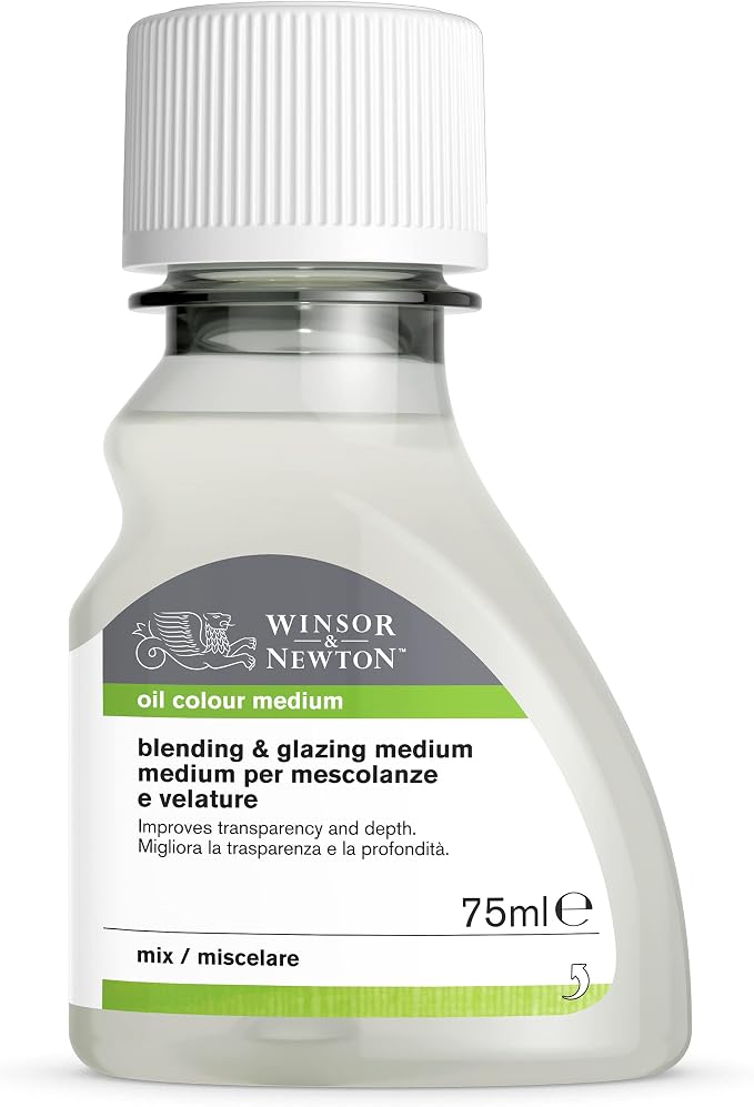 Winsor & Newton Blending & Glazing Medium, 75ml (2.5-oz) Bottle | Improves Transparency & Depth, Dries to Durable Gloss Finish, Ideal for Blending, Stroke Work, Antiquing, Staining