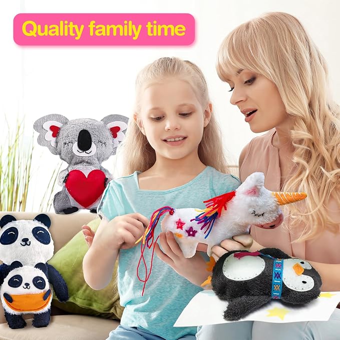 Avenir My First Sewing Kit for Kids 6-8, Unicorn Stuffed Animal Craft Set