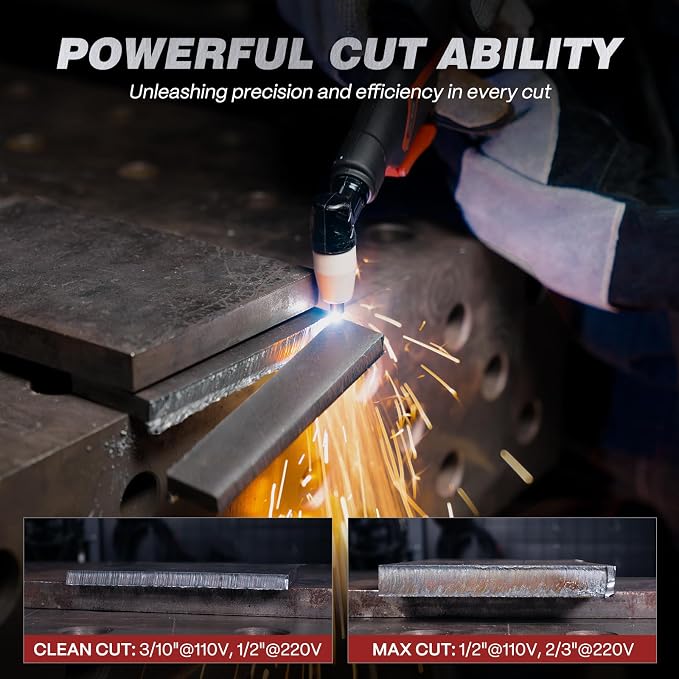 ARCCAPTAIN 50A Plasma Cutter Machine, 110V/220V Dual Voltage, 2/3" Max Cut