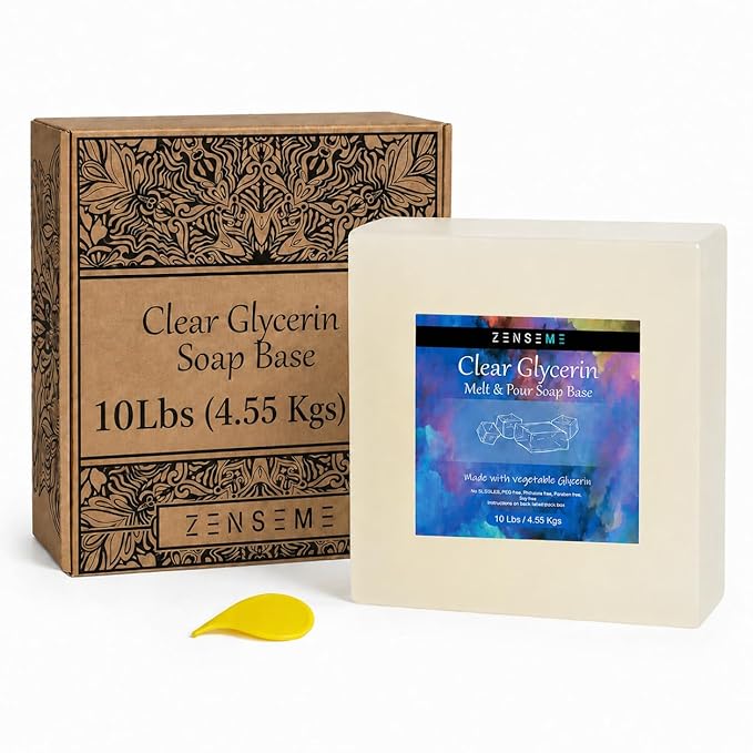 10 LBS Glycerin Soap Base, Melt and Pour Supplies Kit for Soap Making | SLS/SLES & PEG free | Gentle & Foamy Ingredients | Make Your Own Bulk For Adult Soapmaker - Easy to Cut