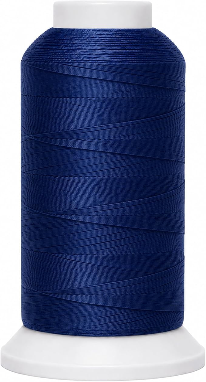 Mandala Crafts Navy Blue Tex 90 Polyester Heavy Duty Thread for Upholstery | 1500 Yds T90 UV Resistant Strong Thread for Leather Sewing, Marine, Drapery, Jeans, Hair Weaving & Extension, Outdoor