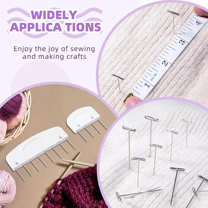 130 Pcs Knit Blockers Kits, Blocking Knit Combs Pins Set for Knitting