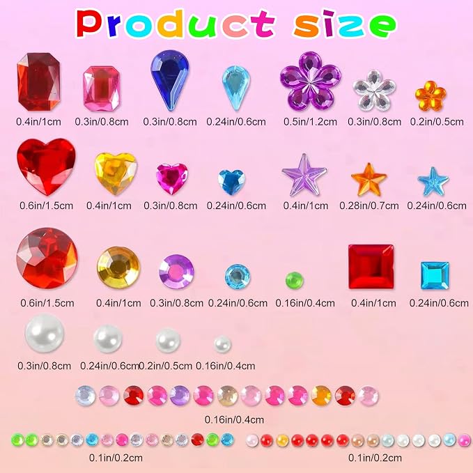 3528 PCS Gem Stickers - Self Adhesive Scrapbook Supplies | Rhinestones for Crafts Supplies,Small Earrings Face Nail Jewels for Kids - Face Gems Body Glitter Hair Jewelry for Women School Halloween