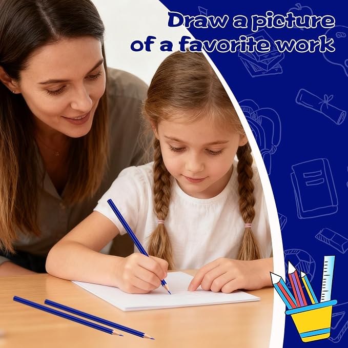 36 Pack Dark Blue Colored Pencils for Kids, Pre-sharpened Art Pencils Back to School Supplies Set, Drawing Sketching Pencils for Students, Teachers, Classroom