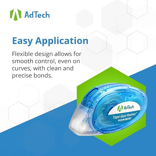 AdTech Permanent Glue Runner, 35 Yards | Strong, Double-Sided Adhesive for Crafting, Scrapbooking & Office Use | Acid-Free, Reliable Bond (Pack of 12)